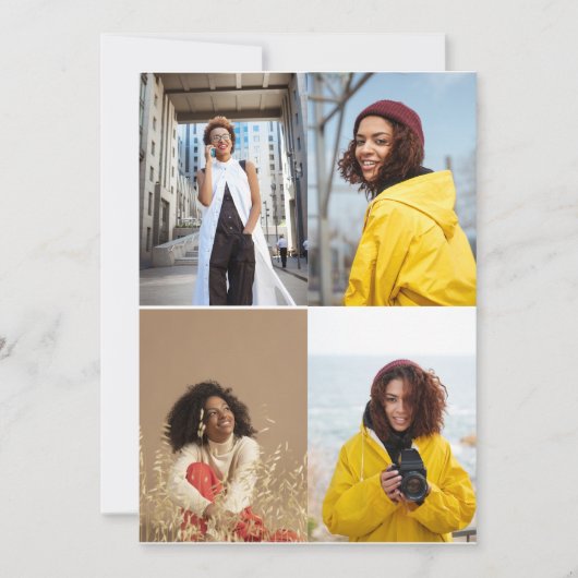 Entwerfen Sie Ihre eigene 4-FotoCollage Ankündigung (Vorderseite)