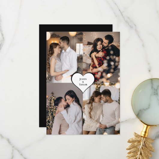 Entwerfen Sie Ihre eigene 4-FotoCollage Dankeskarte (Vorderseite/Rückseite Beispiel)