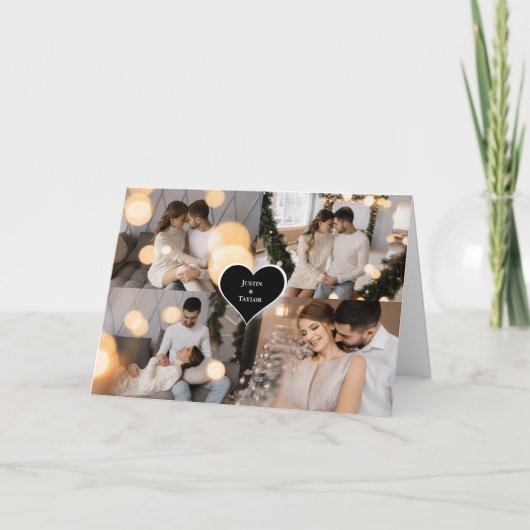 Entwerfen Sie Ihre eigene 4-FotoCollage Dankeskarte (Vorderseite)