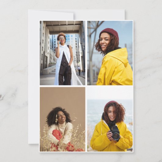 Entwerfen Sie Ihre eigene 4-FotoCollage Dankeskarte (Vorderseite)