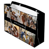 Entwerfen Sie Ihre eigene 4-FotoCollage Große Geschenktüte (Rückseite Schrägansicht)