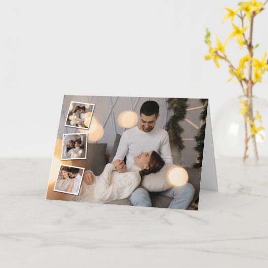 Entwerfen Sie Ihre eigene 4-FotoCollage Karte (Gelbe Blume)