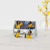 Entwerfen Sie Ihre eigene 4-FotoCollage Karte (Gelbe Blume)