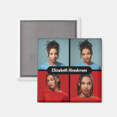 Entwerfen Sie Ihre eigene 4-FotoCollage Magnet (Vorderseite/Rückseite)