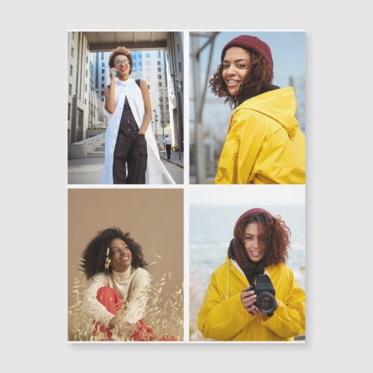 Entwerfen Sie Ihre eigene 4-FotoCollage Magnetkarte (Vorderseite)