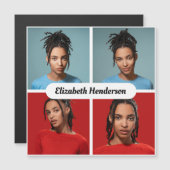 Entwerfen Sie Ihre eigene 4-FotoCollage Magnetkarte (Vorne/Hinten)