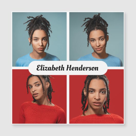 Entwerfen Sie Ihre eigene 4-FotoCollage Magnetkarte (Vorderseite)