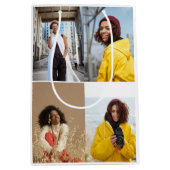 Entwerfen Sie Ihre eigene 4-FotoCollage Mittlere Geschenktüte (Vorderseite)