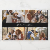 Entwerfen Sie Ihre eigene 4-FotoCollage Schaumweinetikett (Einzelnes Label)