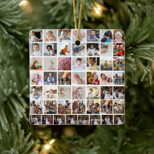 Entwerfen Sie Ihre eigene 50 FotoCollage Keramikornament (Baum)