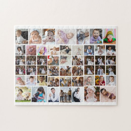 Entwerfen Sie Ihre eigene 50 FotoCollage Puzzle (Horizontal)