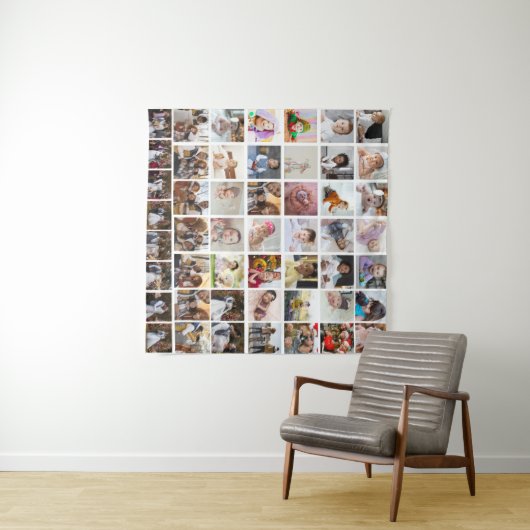 Entwerfen Sie Ihre eigene 50 FotoCollage Wandteppich (Beispiel (Horizontal))