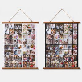 Entwerfen Sie Ihre eigene 50 FotoCollage Wandteppich Mit Holzrahmen