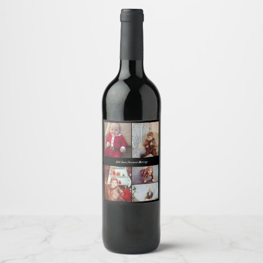 Entwerfen Sie Ihre eigene 5-FotoCollage Weinetikett (Vorderseite)