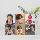 Entwerfen Sie Ihre eigene 6 FotoCollage Dankeskarte (Stehend Vorderseite)