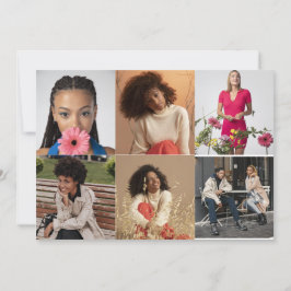 Entwerfen Sie Ihre eigene 6 FotoCollage Dankeskarte