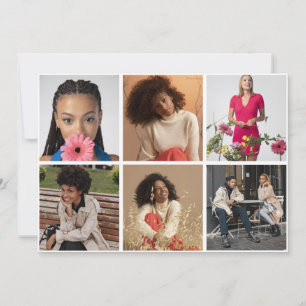 Entwerfen Sie Ihre eigene 6 FotoCollage Dankeskarte