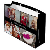 Entwerfen Sie Ihre eigene 6 FotoCollage Große Geschenktüte (Rückseite Schrägansicht)