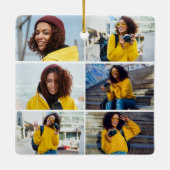 Entwerfen Sie Ihre eigene 6 FotoCollage Keramikornament (Rückseite)