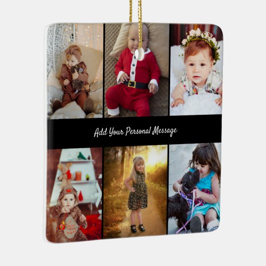 Entwerfen Sie Ihre eigene 6 FotoCollage Keramikornament (Rechts)