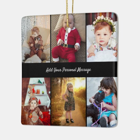 Entwerfen Sie Ihre eigene 6 FotoCollage Keramikornament (Links)
