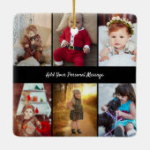 Entwerfen Sie Ihre eigene 6 FotoCollage Keramikornament (Rückseite)