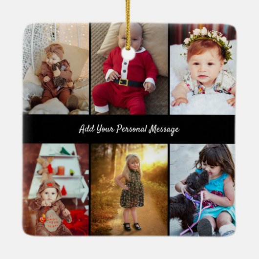 Entwerfen Sie Ihre eigene 6 FotoCollage Keramikornament (Rückseite)