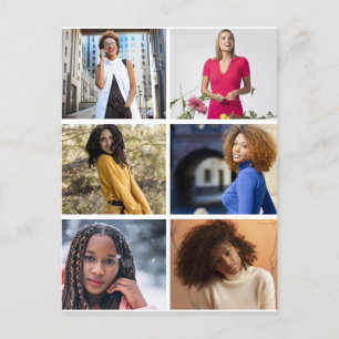 Entwerfen Sie Ihre eigene 6 FotoCollage Postkarte