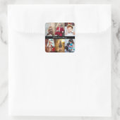 Entwerfen Sie Ihre eigene 6 FotoCollage Quadratischer Aufkleber (Tasche)