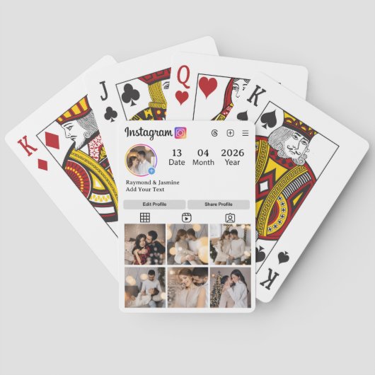 Entwerfen Sie Ihre eigene 7-Foto-Collage Spielkarten (Rückseite)