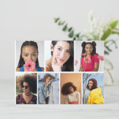 Entwerfen Sie Ihre eigene 7 FotoCollage Ankündigung (Stehend Vorderseite)