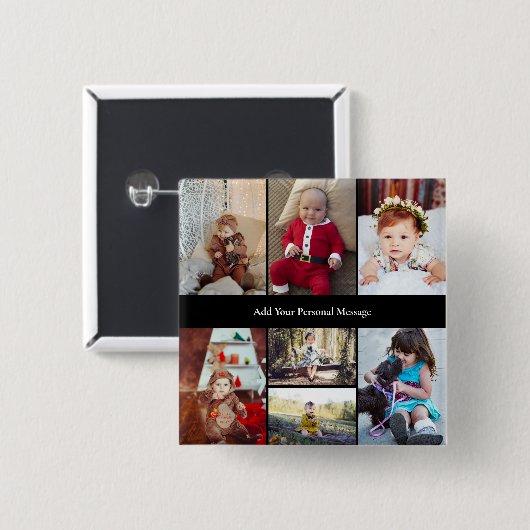Entwerfen Sie Ihre eigene 7 FotoCollage Button (Vorne & Hinten)