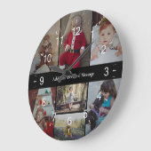 Entwerfen Sie Ihre eigene 7 FotoCollage Große Wanduhr (Winkel)