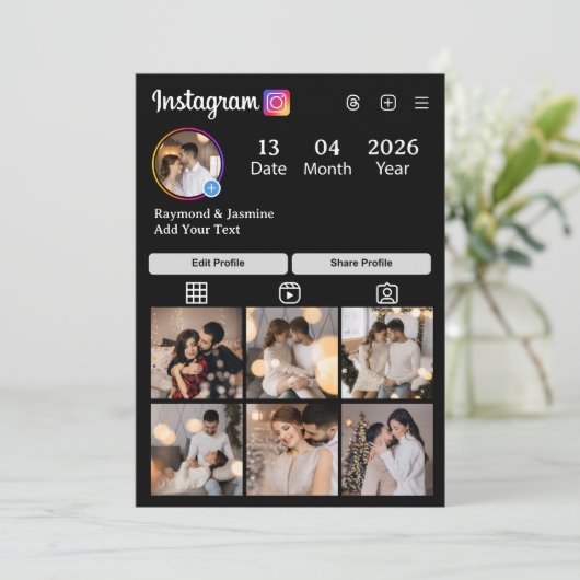 Entwerfen Sie Ihre eigene 7 FotoCollage Karte (Stehend Vorderseite)