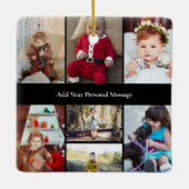 Entwerfen Sie Ihre eigene 7 FotoCollage Keramikornament (Rückseite)