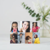 Entwerfen Sie Ihre eigene 7 FotoCollage Postkarte (Stehend Vorderseite)