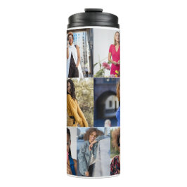 Entwerfen Sie Ihre eigene 7 FotoCollage Thermosbecher