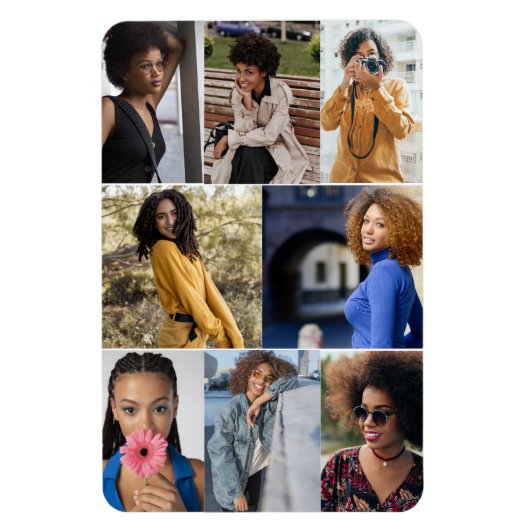 Entwerfen Sie Ihre eigene 8 FotoCollage Magnet (Vertikal)