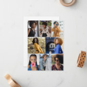 Entwerfen Sie Ihre eigene 8 FotoCollage Mitteilungskarte (Vorderseite/Rückseite Beispiel)