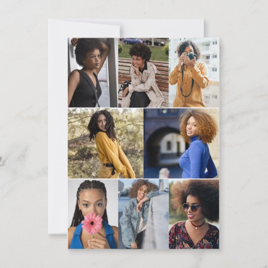 Entwerfen Sie Ihre eigene 8 FotoCollage Mitteilungskarte (Vorderseite)