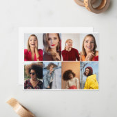 Entwerfen Sie Ihre eigene 8 FotoCollage Mitteilungskarte (Vorderseite/Rückseite Beispiel)