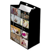 Entwerfen Sie Ihre eigene 8 FotoCollage Mittlere Geschenktüte (Vorderseite Schrägansicht)