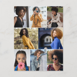 Entwerfen Sie Ihre eigene 8 FotoCollage Postkarte