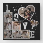 Entwerfen Sie Ihre eigene 8 FotoCollage Quadratische Wanduhr (Vorderseite)