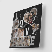 Entwerfen Sie Ihre eigene 8 FotoCollage Quadratische Wanduhr (Winkel)