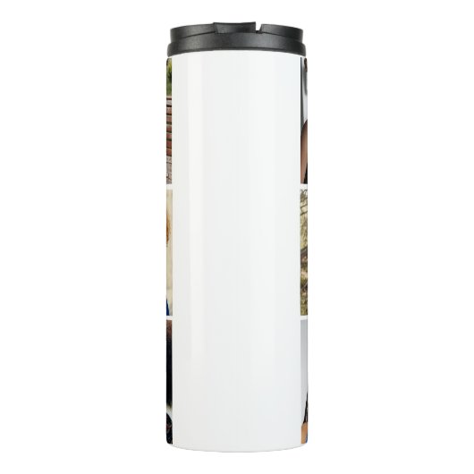 Entwerfen Sie Ihre eigene 8 FotoCollage Thermosbecher (Rückseite)