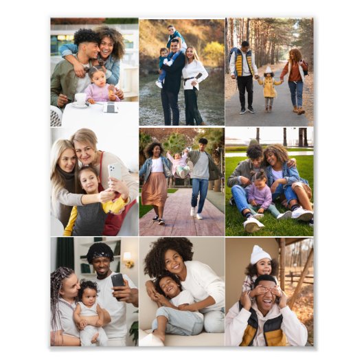 Entwerfen Sie Ihre eigene 9 FotoCollage Fotodruck (Vorne)