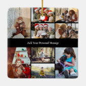 Entwerfen Sie Ihre eigene 9 FotoCollage Keramikornament (Rückseite)