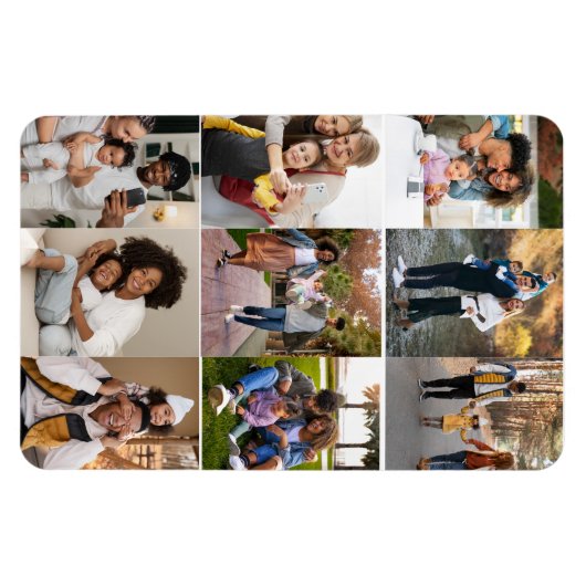Entwerfen Sie Ihre eigene 9 FotoCollage Magnet (Horizontal)