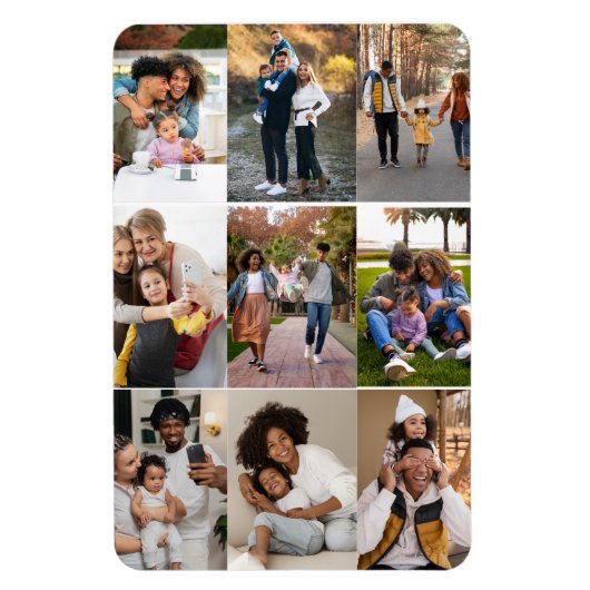 Entwerfen Sie Ihre eigene 9 FotoCollage Magnet (Vertikal)